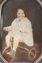 Load image into Gallery viewer, Girl on Tricycle in Convex Frame - Vintage
