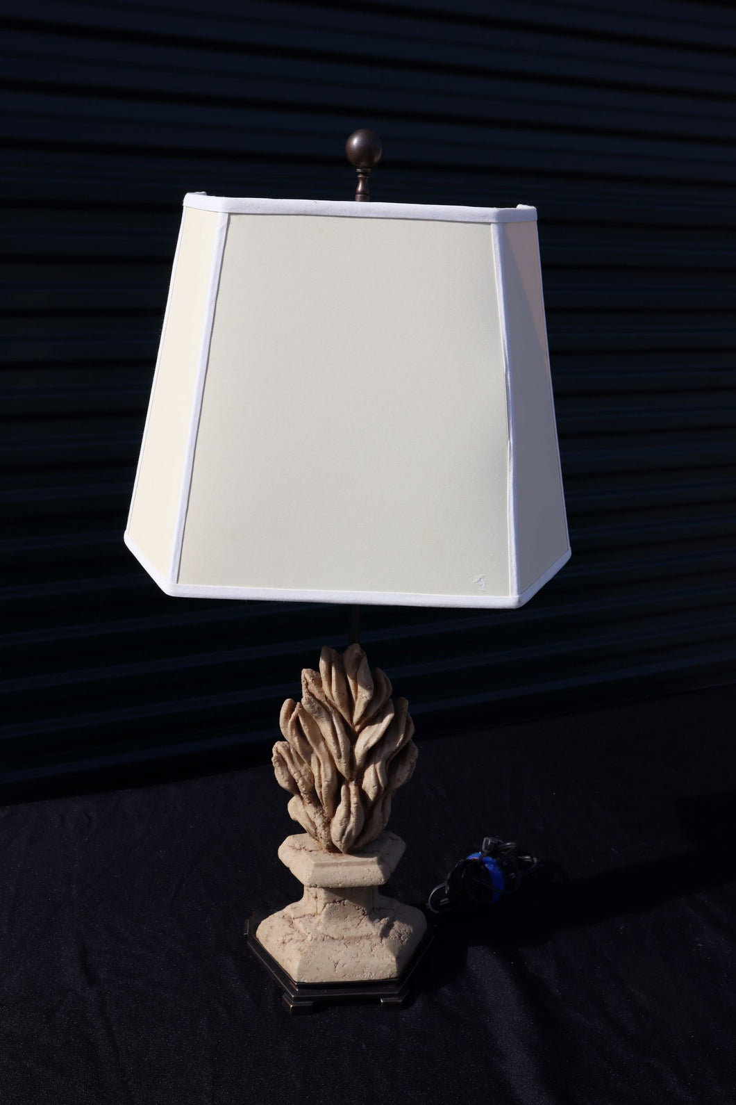 Marble Flame Lamp with a Half Shade