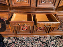 Load image into Gallery viewer, Oak Dutch Figural Carved Continental Cabinet / Cupboard
