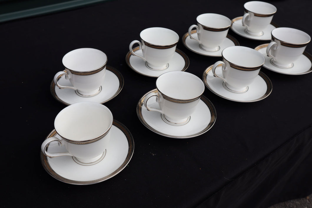 Braided Elegance Bone China Tea Cups and Saucers by Lenox