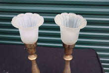 Load image into Gallery viewer, Vintage Brass Tulip Style Lamps - Pair
