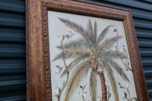 Load image into Gallery viewer, Large Framed Palm Tree and Parrot Painting
