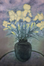 Load image into Gallery viewer, Large Painting Featuring Yellow Flowers and Green Vase
