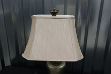 Load image into Gallery viewer, Silver Lamp with Green and Beige Accents
