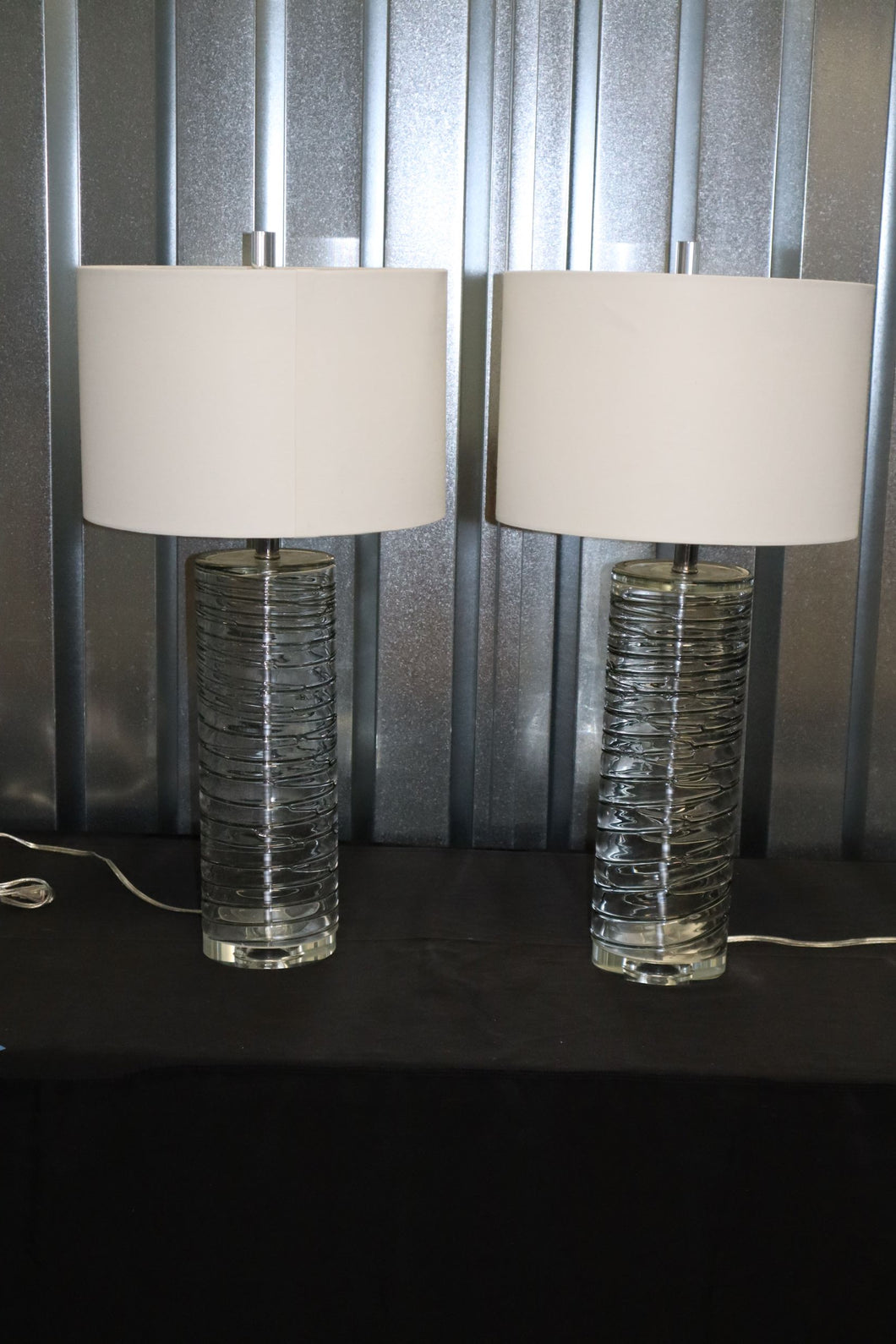 Pair of Modern Glass Lamps