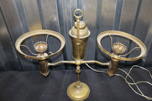 Load image into Gallery viewer, Antique Brass Candelabra Oil Lamp Converted to Electric

