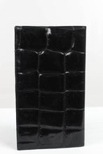 Load image into Gallery viewer, Black Alligator Checkbook Wallet - Made in Italy
