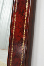Load image into Gallery viewer, Leather Adorned Mahogany Mirror - 42&quot; x 57&quot;
