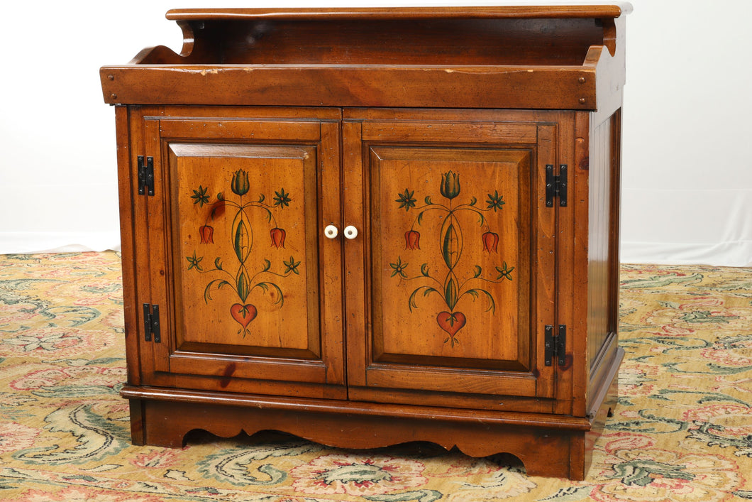 Pine Dry Sink with Decorative Front Doors - Circa 1976