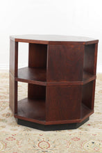 Load image into Gallery viewer, Walnut Octagonal Side Table with Shelves
