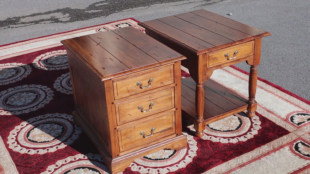 Pair of Old World Side Tables by Ethan Allen
