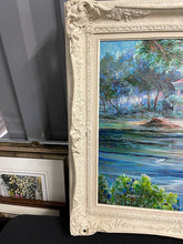 Load image into Gallery viewer, Large Framed Impressionist Style Gazebo Pond Landscape Oil Painting Signed Ingramer 45 x 33
