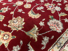 Load image into Gallery viewer, Hand Woven Red Floral Rug with Cream Border -68” x 42”
