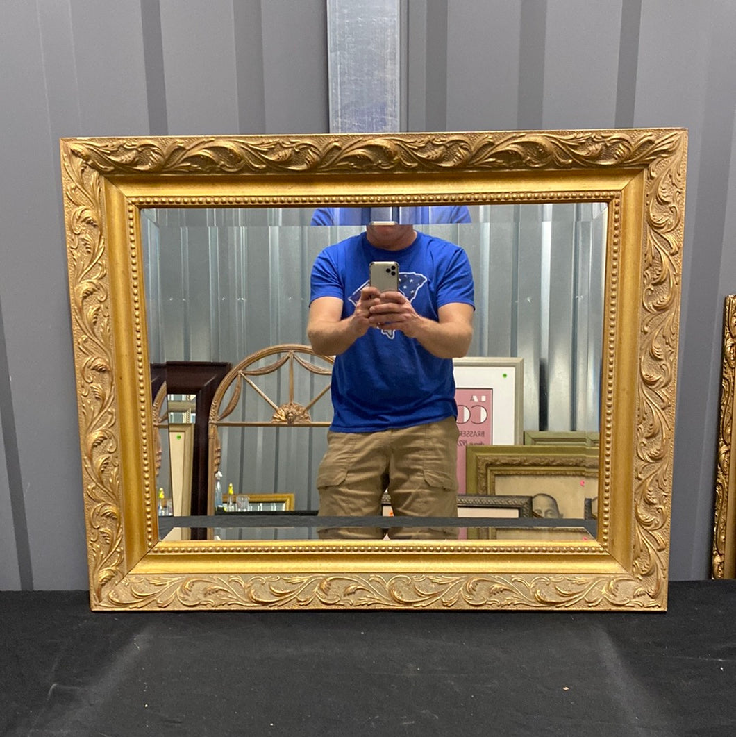 Vintage Gold Framed Mirror - 30” x 24” - 2 1/4” Thick