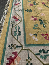Load image into Gallery viewer, Woven Golden Rug with Floral Design
